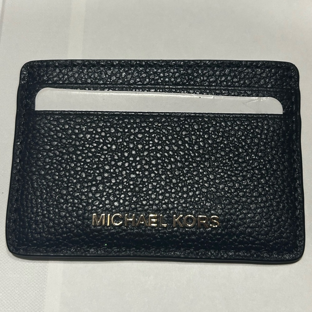 Navy blue Michael Kors leather card holder